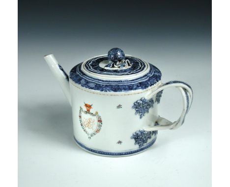 A late 18th century crested coffee service for the Sanders family, each piece with the bull's head crest above a garlanded sh