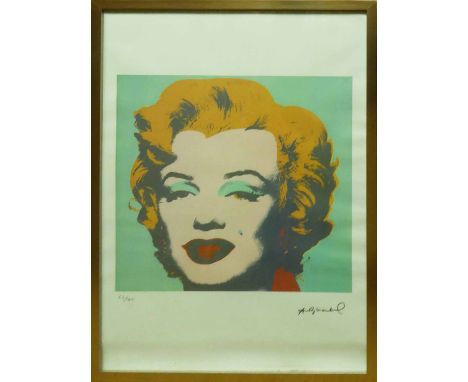 ANDY WARHOL 'Marilyn on Light Green', lithograph print, on Arches paper, with printed signature and numbered 63/100, with Leo