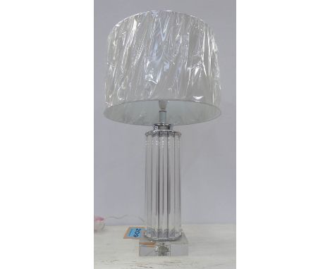 TABLE LAMP, Art Deco style glass, with shade, 71cm H. 