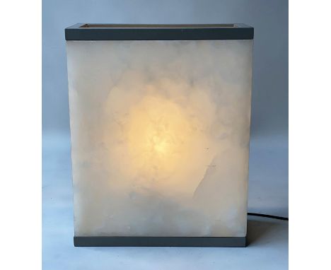 ALABASTER WALL LIGHT, Art Deco style panelled and metal framed, 52cm x 40cm x 19cm. 