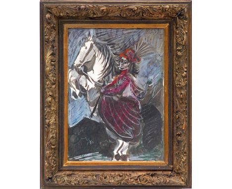 PABLO PICASSO 'Woman on Horseback', lithograph, suite: Toros, 37cm x 26cm, framed and glazed. 