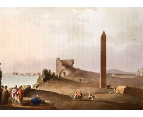 Mayer, Luigi - Views in Egypt, 1st edition, folio, diced calf, rebacked, with 48 hand-coloured aquatint plates by Thomas Milt