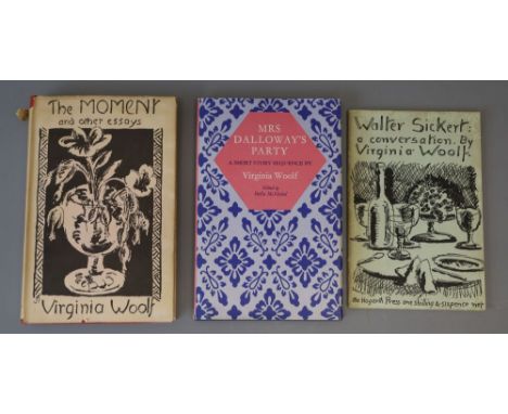 Woolf, Virginia - The Moment and other Essays, 1st edition, with price clipped dj, designed by Vanessa Bell, chipped and with