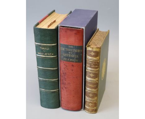 Baker, Samuel W. Sir - The Nile Tributaries of Abyssinia, 8vo, rebound half calf, retaining original titling label, with port