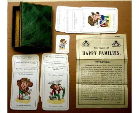 A Card Game of HAPPY FAMILIES by Jaques. 1938 promotional pack published for Bird's Custard. 44 cards complete in original bo