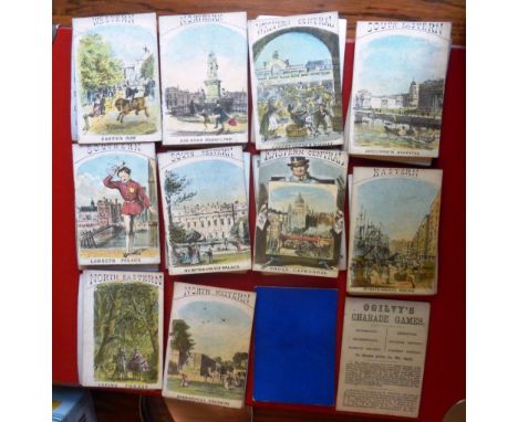 The comic card game of THE LIONS OF LONDON by David Ogilvy c1850. With hand painted cards for the then 12 London Postal Distr