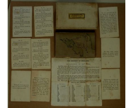 An 1830s Card Game THE HISTORY OF ENGLAND with 41 historical questions and answers. 9 Question cards (complete) and 41 Answer