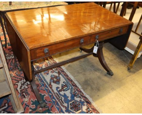 A Regency mahogany sofa table, stamped W. Buckland inside right handside drawer. c.1825, W.100cm, D.61cm, H.71cm William Buck