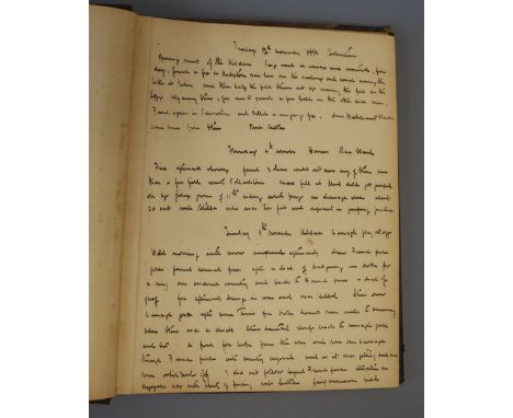 Anon - A late 19th century Irish manuscript "Hunting Diary" in 2 parts for the years 1886-7, folio, 22 and 9 pages in black i