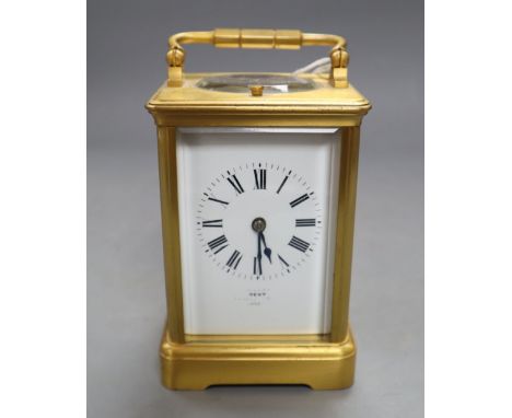 A repeating carriage clock, retailed by Dent, height 14cm