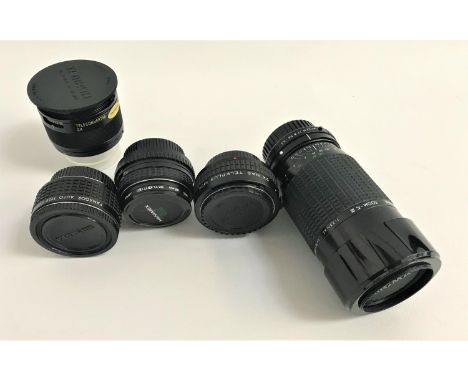 SELECTION OF CAMERA LENSESincluding a Sigma Zoom-K III, Hanimex HMC 49mm Skylight, Tamron SP Teleconverter, 2X NAS Teleplus M