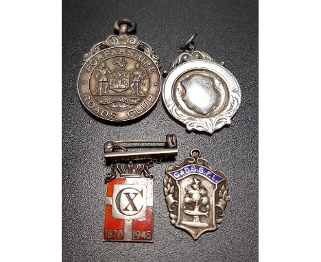 SELECTION OF SILVER MEDALScomprising a Forfarshire Roads Club Medal, the reverse engraved '25 Miles TT Standard 1947. J Culro
