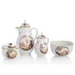 Kaffeekanne, Milchkanne, Zuckerdose, Gebäckkumme