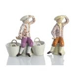 Menage in Form eines Knaben und Knabenfigur
