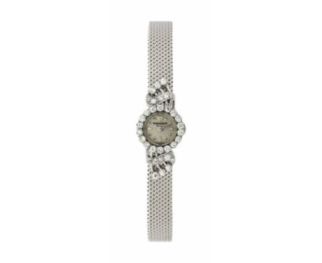 Jaeger-LeCoultre montre-bracelet en or gris 750 sertie de diamants mécanique cadran argenté mat index et aiguilles argentées 