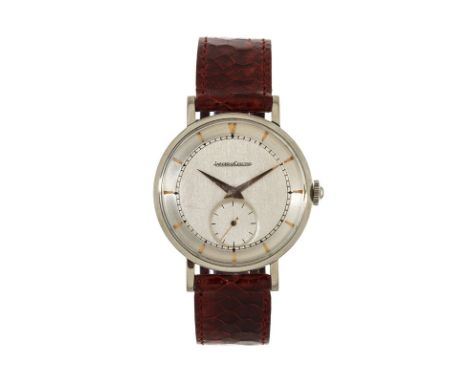 Jaeger-LeCoultre montre en acier des années 1950Signée Jaeger-LeCoultre n°102389Mécanique cadran argenté mat index et aiguill