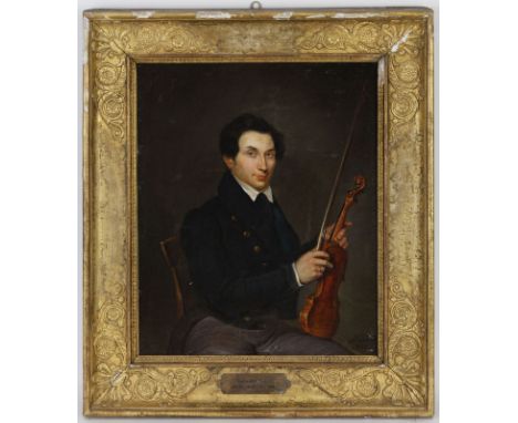 Claude-Joseph Barandier (1810-1867), Portrait du violoniste Joseph Artot (1815-1845), huile sur toile, signée et datée 1831, 