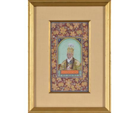 Portrait de Bahadur Shah Zafar II (1775-1862) gouache avec rehauts d'or sur papier &nbsp Inde septentrionale probablement Del