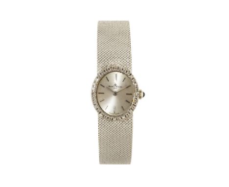 Baume &amp Mercier montre-bracelet en or gris 750 mécanique lunette diamants larg. 22 mm poids brut 46g