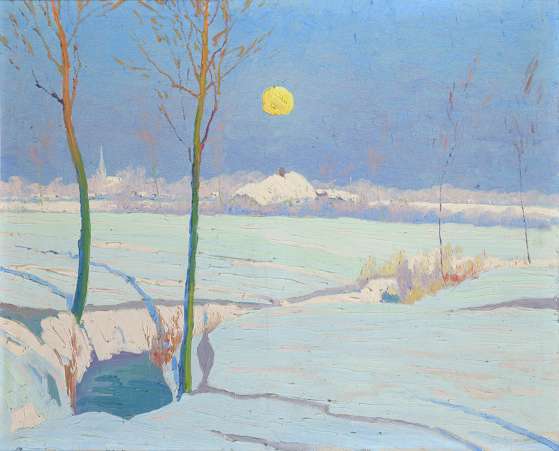 Jef de Pauw (1888-1930), 'Winterlandschap met boerderij', gesigneerd ...