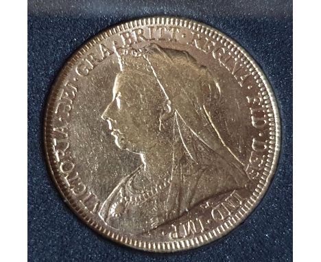 London Mint presentation boxed 1893 Queen Victoria jubilee portrait full sovereign,8 grams 