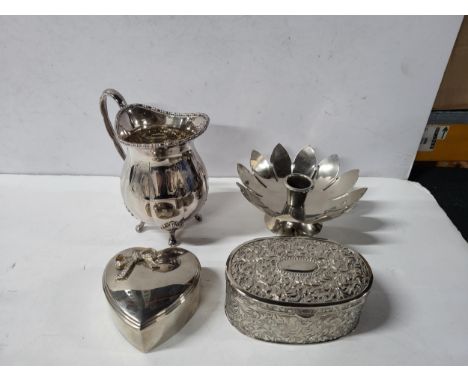 Silver plated jug and others 