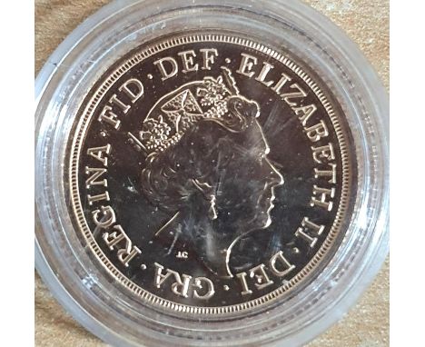 Limited edition (9,661 produced) Queen Elizabeth II 2016 5th portrait PROOF sovereign. Issued to commemorate HM The Queens's 