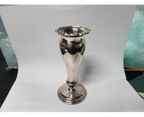 Birmingham hallmarked silver budvase weight - 160g 