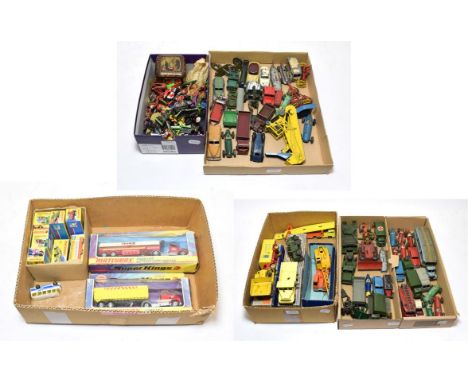 Various Dinky Toys 923 Big Bedford Heinz, 562 dump truck, 965 Euclid dumper, 661 Recovery tractor 972 Coles mobile crane (all