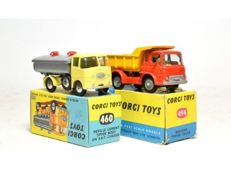 Corgi 460 Neville Cement On ERF Chassis (E box E-G) and 494 Bedford tipper (E boxes G) (2)