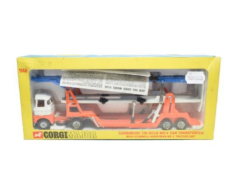 Corgi 1146 Carrimore Tri-Deck Mk V Car Transporter With Scammell Handyman Tractor Unit (E box G-E)
