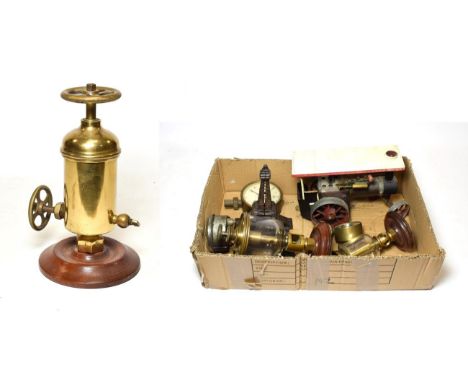 Various Steam Related Items including pressure gauges and glass oil levels; together with a Mamod traction engine (F) and an 