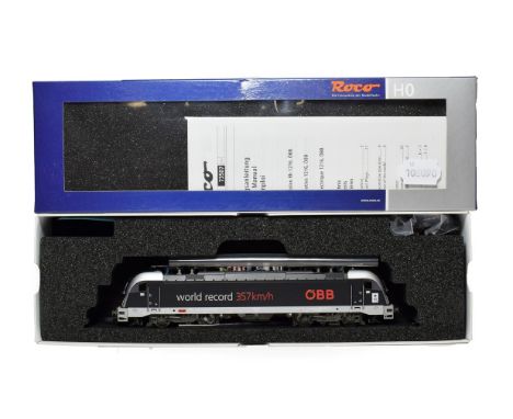 Roco HO Gauge 2 Rail 73506 OBB 1216 025-7 B-B Pantograph Locomotive World Record 357 km/h livery (E box E-G)