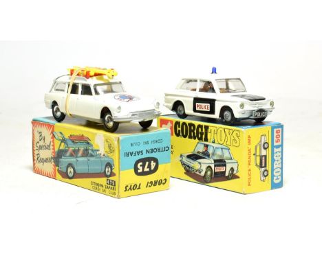 Corgi 506 Police Panda Imp (E box E) 475 Citroen Safari (E-G box G) (2)