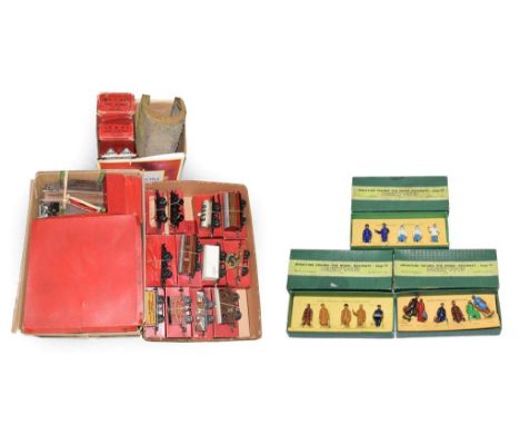 Dinky Toys O Gauge Miniature Figure Sets No.3 Passengers, No.4 Engineering Staff and No.5 Train &amp; Hotel Staff (all G boxe