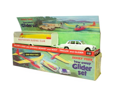 Dinky 118 Triumph 2000 With Opening Bonnet With Trailer And Glider (E box E-G)