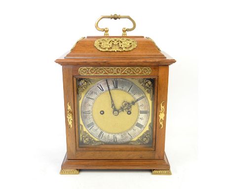 20th century rosewood and gilt metal mounted twin fusee bracket clock by Dent London, eight day chain driven twin fusee movem