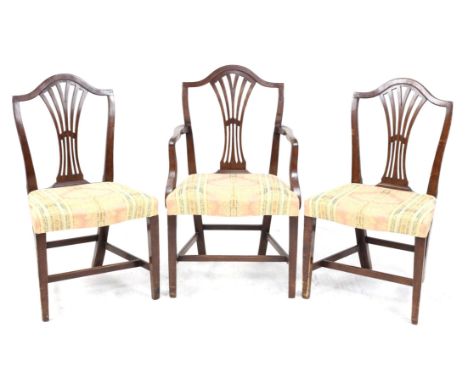 Set of eight 19th century mahogany Chippendale style dining chairs, comprising two carvers and six singles (8)
