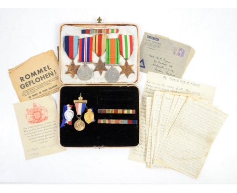 WWII group of five medals to include The 1939-1945 Star, The Africa Star, The Italy Star, War Medal, Defence Medal and ribbon