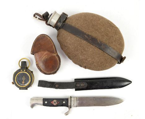 WWI Verners Patent military compass, marked F-L No.146378 and dated 1918, in leather pouch marked and dated Jabez Cliff & Co.