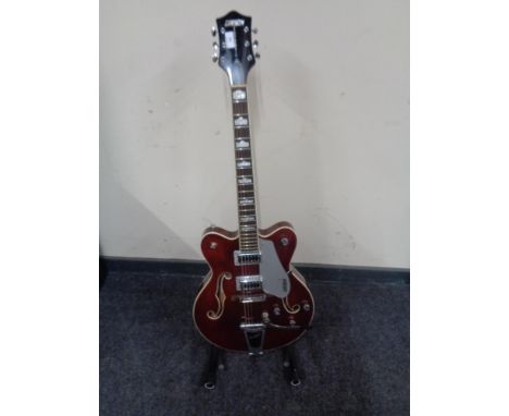 A Gretsch Electromatic G5422T semi-acoustic guitar, red, maple body and neck, rosewood fretboard, dual 'Blacktop' humbucker p