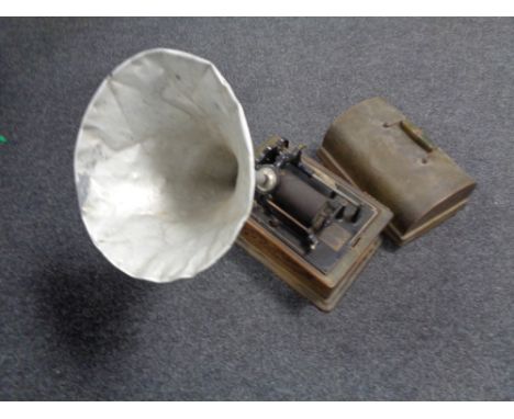 A 19th century Edison Standard phonograph with horn.
