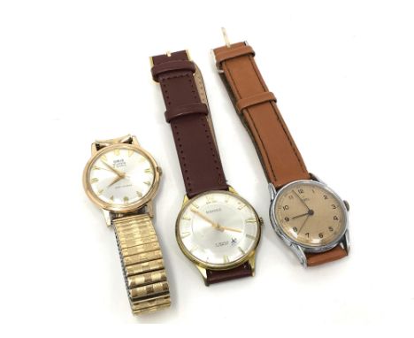 Three vintage gent's wristwatches comprising Oris, Ebel, and Damas. (3)