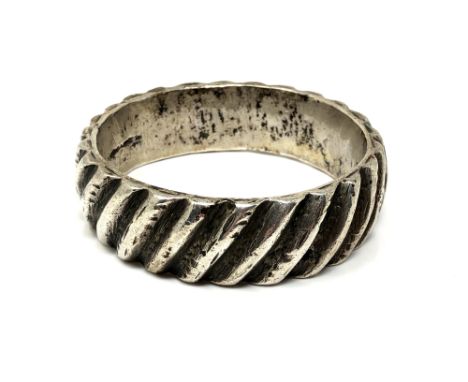 A heavy silver bangle, 186g.