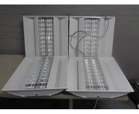 Three metal strip light fittings.  