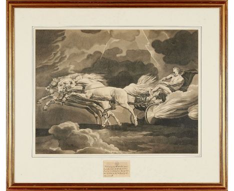 After G Stubbs, Phaeton driving the Chariot of the SunWatercolour, mono-chrome, after a print by B. GreenFramed and glazed41c