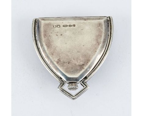 An Art Deco enamel decorated silver pocket watch/travel clock. Import hallmarks for Birmingham 1928, sponsors mark MMThe styl