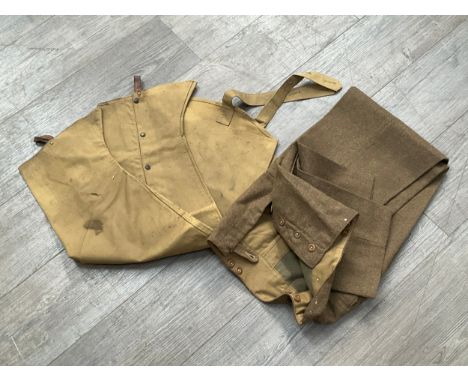 A pair of British Army 1946 pattern battledress trousers, similar to the 1940 pattern, size 9 waist 40-41, together with a pa