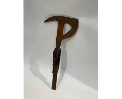 A WWII aircrew escape / survival axe, with part of composite grip, appears to have been in a fire suggesting it is from a cra