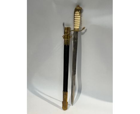 A replica of a British Naval Officer’s dirk, with scabbard. 